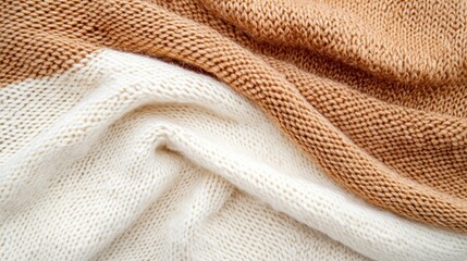 Textured Knit Fabrics in Warm Neutral Tones and Soft Layers