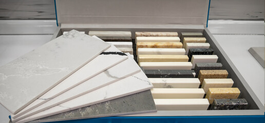 Furniture manufacturing Sample of artificial acrylic stone for kitchen countertops and other...