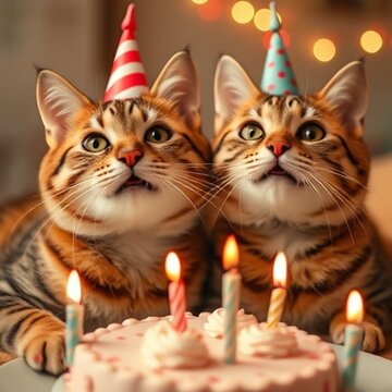 cat and candles happy birthday 