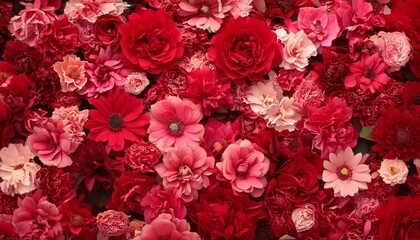 Fototapeta premium Red and pink flower background