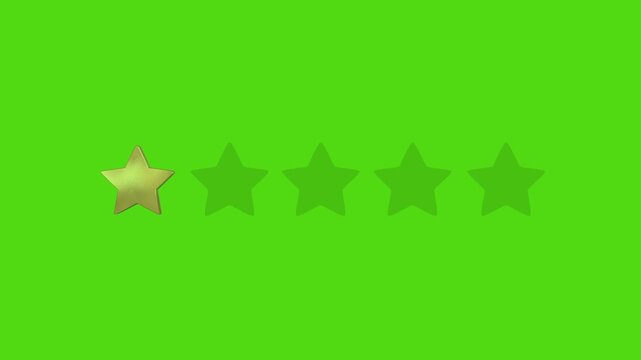 Setting the rating. One star. Green background.