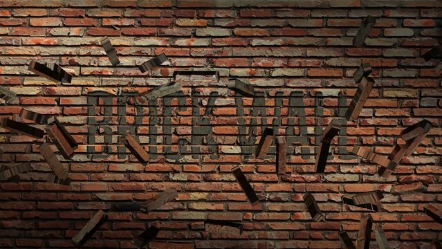 Brick Wall Breaking Open Text Reveal Title Intro