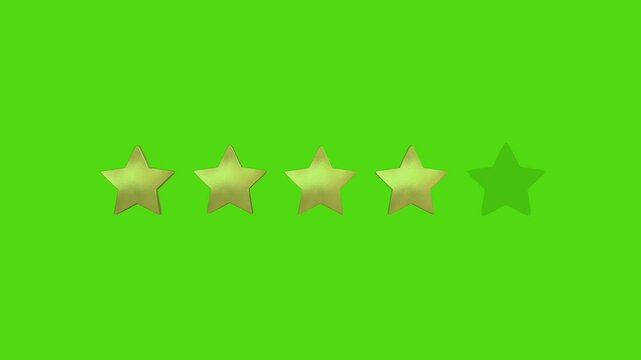 Setting the rating. Four stars. Green background.