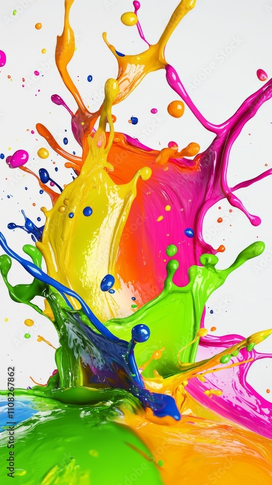 Aufkleber vivid splashes of colorful paint create a dynamic and energetic display of vibrant hues.