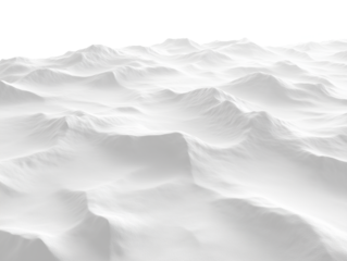 Soft white landscape with smooth hills and valleys illuminated by bright light