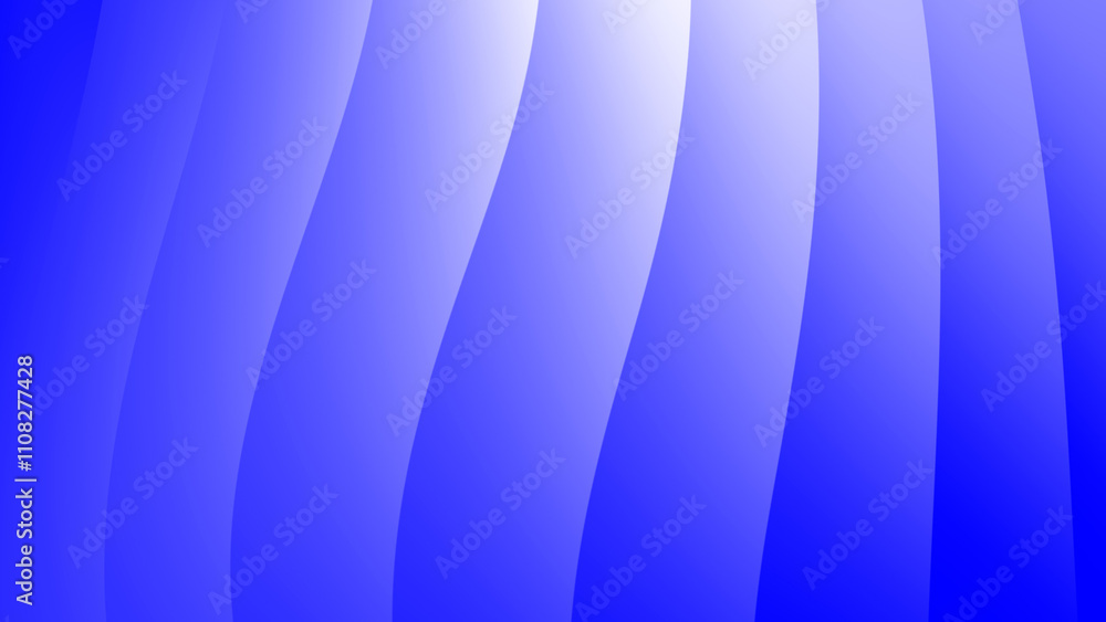 Poster abstract blue gradient background with curving lines and soft shadows