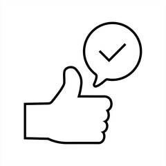Thumbs Up and like icon concept, vector 10 eps.