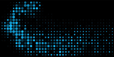 Dark BLUE vector pattern with spheres. Blurred bubbles on abstract background with colorful gradient. Design for posters, banners.