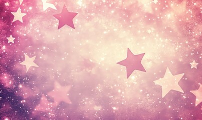 Fototapeta premium A seamless background of twinkling stars on a soft pink texture, perfect for a gentle, whimsical feel