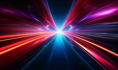 Obraz premium Abstract technology background of high speed global data transfer, ultra fast broadband and connection, digital explosion, cyber tech motion