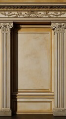 Obraz premium Classical Corinthian Architecture Panel in Marble Frame with Frieze and Textured Background
