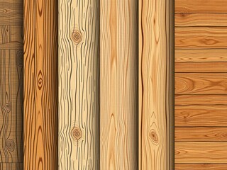 Fototapeta premium A collection of realistic wood texture vector patterns for design projects, set