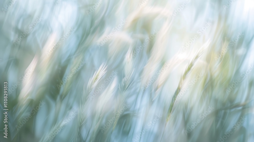 Poster soft blurred forms swaying in sync with the gentle breeze.