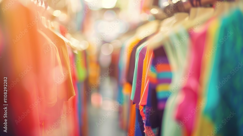 Poster hazy outlines of clothing racks create a mazelike effect adding to the excitement of finding the per