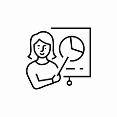 female presentation statistics icon sign vector