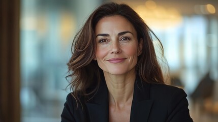 Fototapeta premium Middle age European business woman CEO using laptop