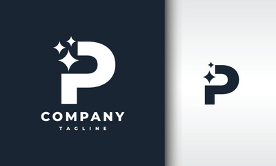 Letter P Shine Logo