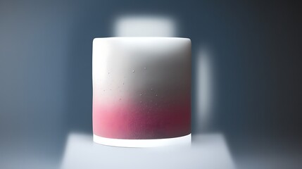 Cylindrical White Pink Gradient Speckled Container