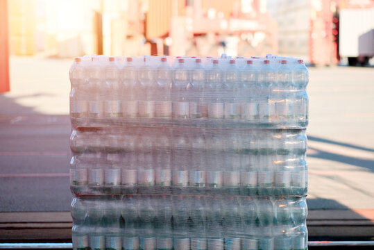 Pallet Packed With Bottles Of Sparkling Still Water