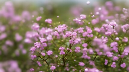 Fototapeta premium Delicate Pink Flowers Blooming Abundantly In Nature