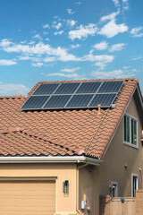 Solar panel array installed on a residence