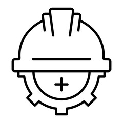 Safety helmet outline icon