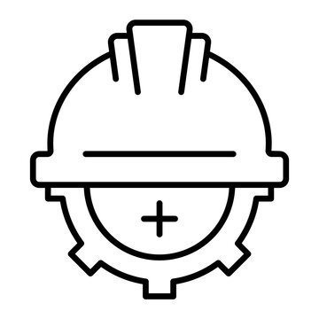 recommend clip art: Safety helmet outline icon