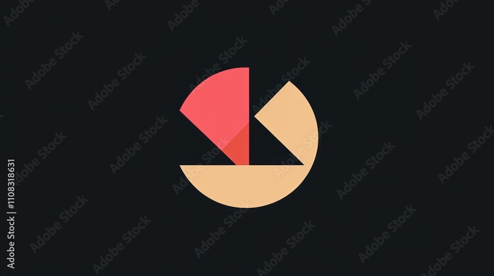 Poster create a minimalist logo using only geometric shapes and two colors.