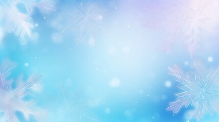 Delicate Snowflakes on a Soft Blue Winter Background