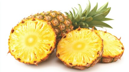 Slicing fresh pineapple kitchen counter food photography bright setting close-up healthy eating