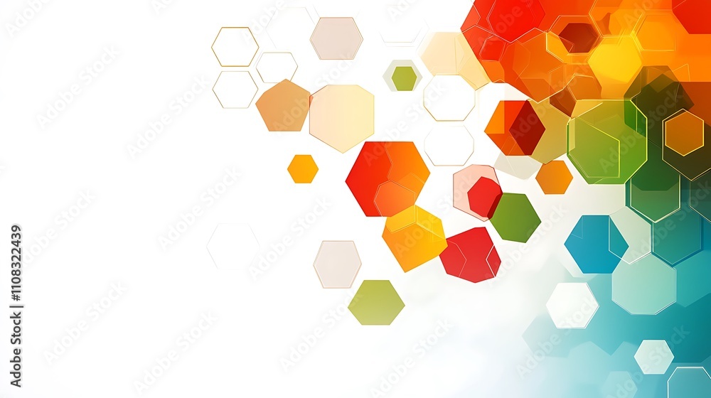 Poster Abstract Colorful Hexagon Pattern Background Design