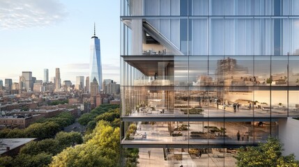 Fototapeta premium Modern Urban Architecture with Cityscape View