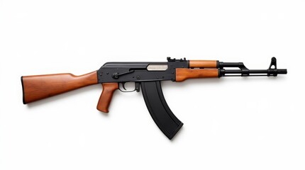 AK-47 Rifle on White Background
