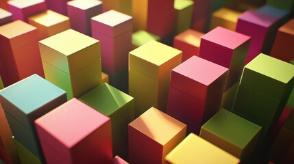 Obraz premium Colorful cubes in abstract arrangement digital art modern environment vibrant viewpoint concepts