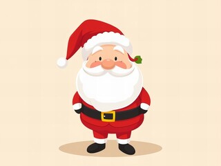 cartoon santa claus with a holly leaf in his mouth.