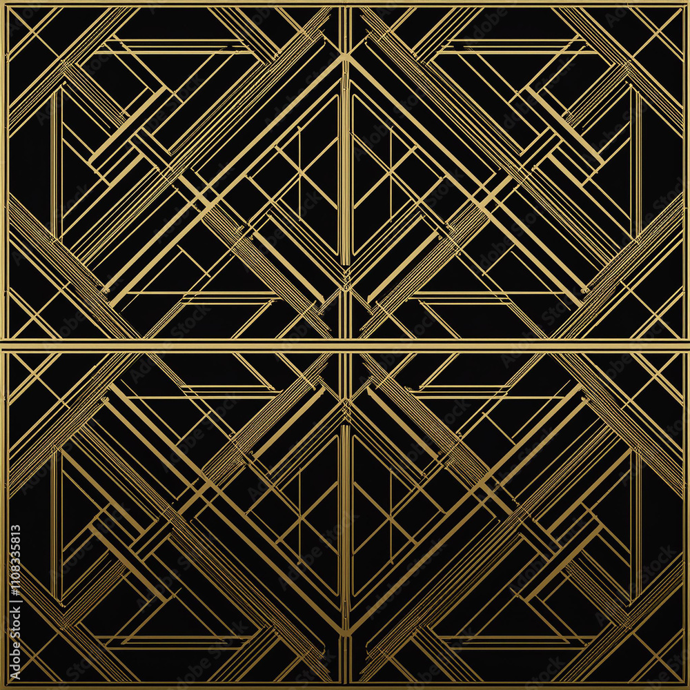 Poster seamless geometric pattern. with gold color line ornament. creative design for different backgrounds