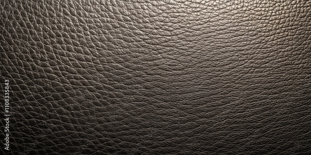 Poster close-up texture of a dark brown leather surface with subtle light reflection