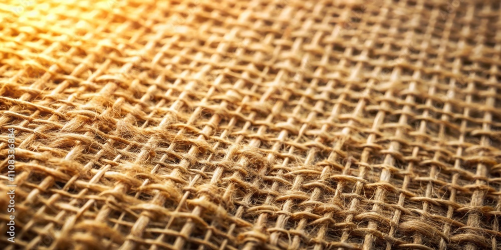Poster the interwoven threads of a natural burlap fabric, creating a texture rich in depth and warmth