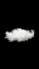 there is a cloud floating in the air on a black background