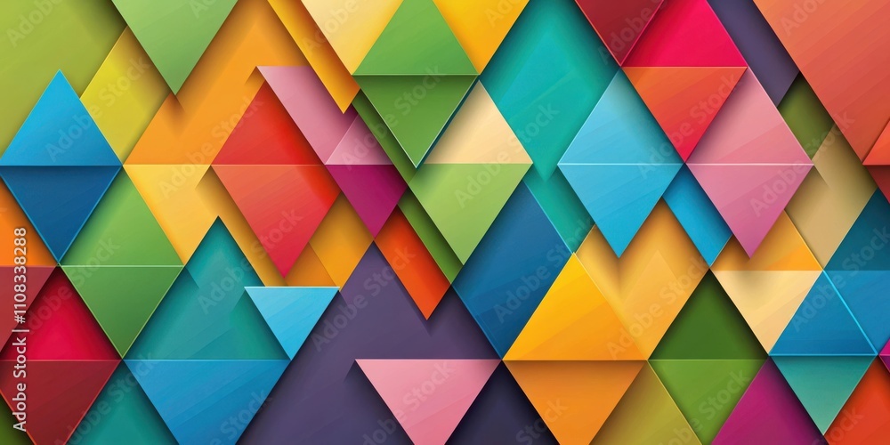 Poster a vibrant abstract composition featuring a dynamic arrangement of geometric shapes, showcasing a kal