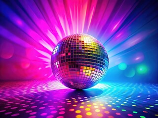 Obraz premium Disco Silhouette Rainbow Pastel Party Background AI Photo
