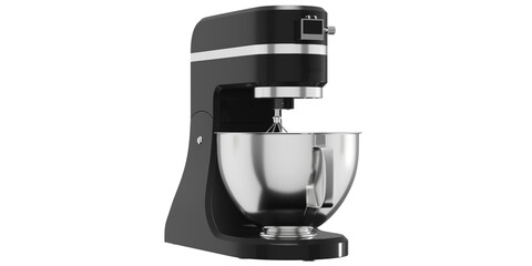 cross view of black and white electric mixer isolated on white background premium png for make...