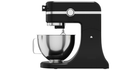 side view of black and white electric mixer isolated on white background premium png for make mockup 