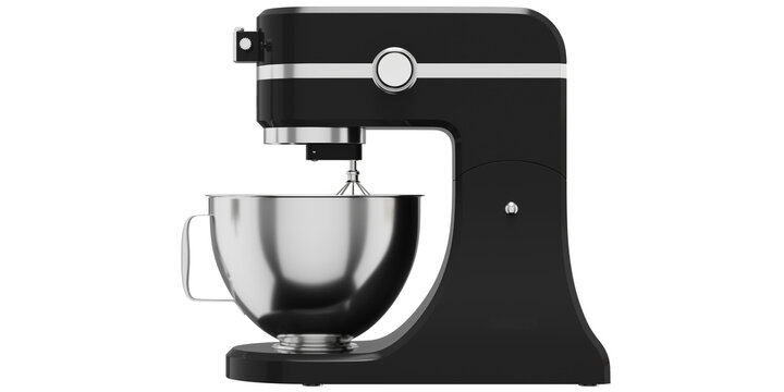side view of black and white electric mixer isolated on white background premium png for make mockup 