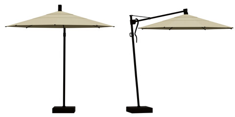 beach umbrella isolated on empty white background