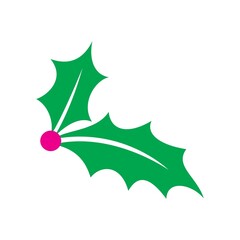 Holly christmas clip art design on plain white transparent isolated background for card, shirt, hoodie, sweatshirt, apparel, card, tag, mug, icon, poster or badge