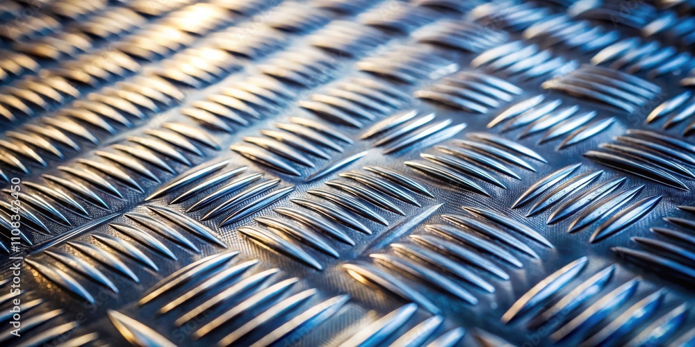 Fototapete a close-up macro shot of a textured metal surface with a diamond pattern, highlighting the intricate