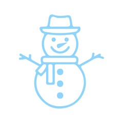 Snowman christmas winter clip art design on plain white transparent isolated background for card, shirt, hoodie, sweatshirt, apparel, card, tag, mug, icon, poster or badge