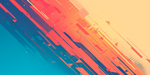 Technical abstract dynamic background in anime style. Vibrant  energetic design. Modern trendy concept. Technology themes gaming creative project banner cover invitation poster. Generative Ai content