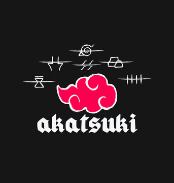akatsuki urban streetwear illustration design. and trendy poster typography design on black background